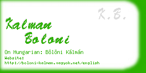 kalman boloni business card