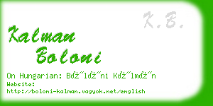 kalman boloni business card